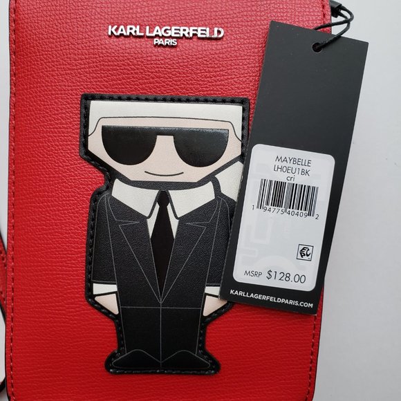NWT KARL LAGERFELD Cute Red MAYBELLE bag. - Picture 5 of 17